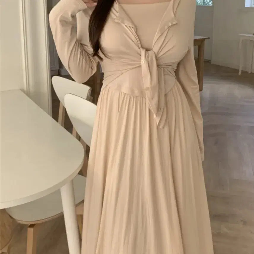 [BUNJANG] Flafper Mochi Cardigan Set (Nude Beige) / 플랫퍼 모찌 가디건세트 (누디베이지)