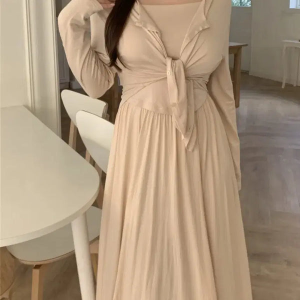 [BUNJANG] Flafper Mochi Cardigan Set (Nude Beige) / 플랫퍼 모찌 가디건세트 (누디베이지)