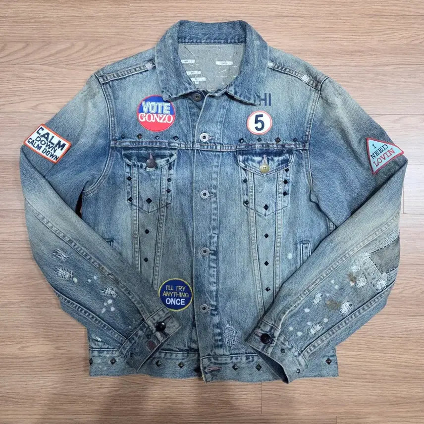 [BUNJANG] Paul Smith Red Ear Embroidered Denim Jacket / 폴스미스(paul smith) 레드이어 자수 청자켓