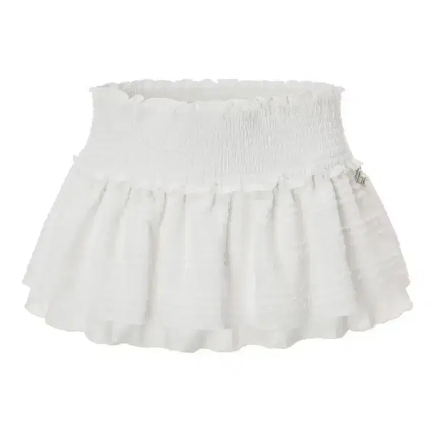 [BUNJANG] 3Times Smoking Dream Mini Skirt White S / 쓰리타임즈 스모킹 드림 미니 스커트 화이트 s
