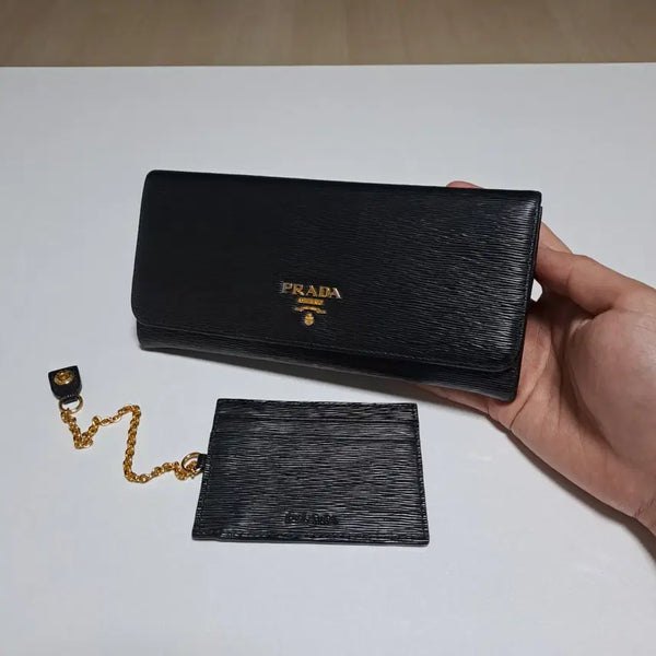 [BUNJANG] Prada Vitello Move Leather Long Wallet Black / [100%/정품] 프라다 비텔로 무브 가죽 장지갑 블랙
