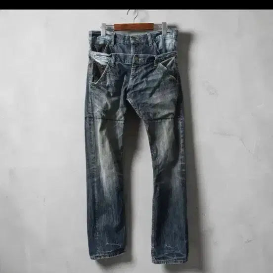 [BUNJANG] JPN Double Waist Layered Jeans / jpn 더블웨이스트 레이어드진 청바지