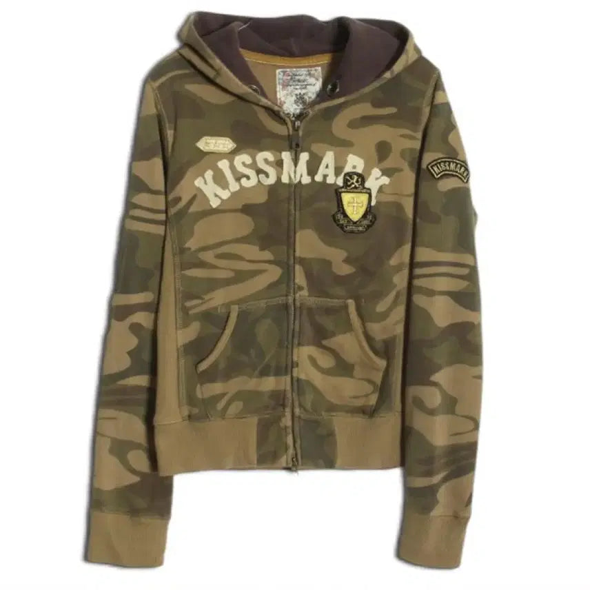 [BUNJANG] KISSMARK Camo Hood Zip-Up Jacket / KISSMARK camo hood zipup
