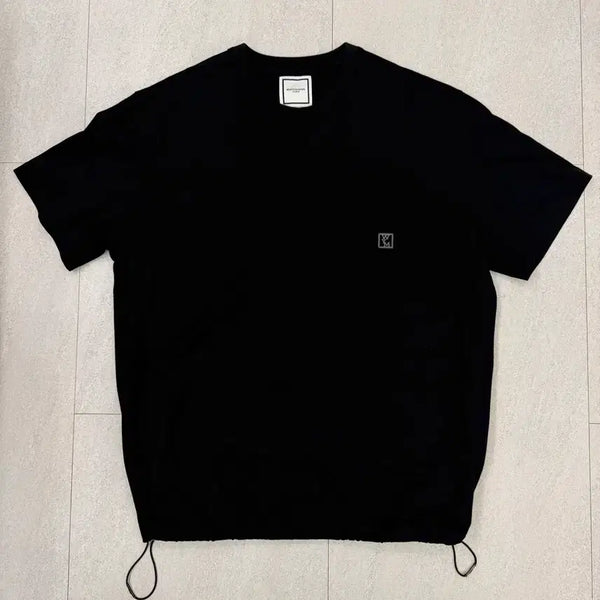[BUNJANG] Wooyoungmi String Short Sleeve T-Shirt Black / 우영미 스트링 반팔 티셔츠 블랙 48