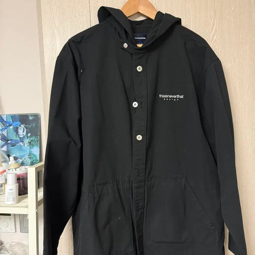 [BUNJANG] Thisisneverthat Hooded Coach Jacket Black / 디스이즈네버댓 후드 코치자켓 블랙