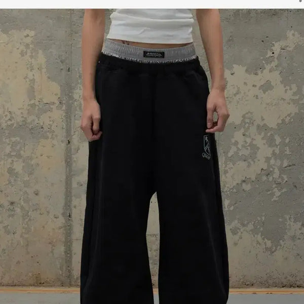 [BUNJANG] Rockcake Boxer Layered Curved 2-Way Jogger Pants / 락케이크 바지 Boxer Layered Curved 2way Jogger