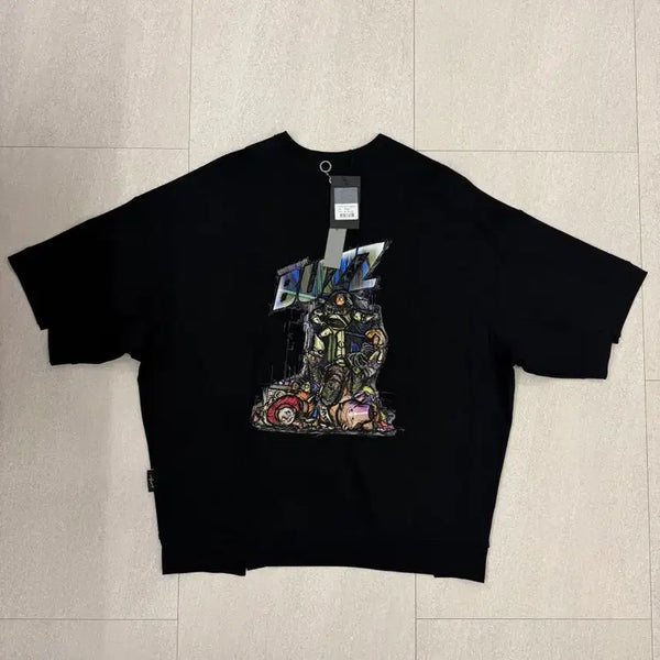 [BUNJANG] Songzio Homme Toy Story Buzz Short Sleeve T-Shirt Black Size 46 / 송지오옴므 토이스토리 콜라보 버즈 반팔 티셔츠 46
