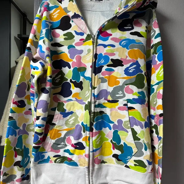 [BUNJANG] BAPE Multi Camo Shark Full Zip Hoodie / [L]베이프 샤크후드 멀티 카모