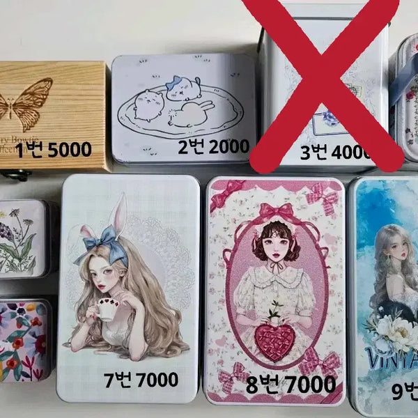 [BUNJANG] DIY Sticker Storage Box Collection / 다꾸보관함 수납함 틴케이스 정리함 스티커보관함 우드보관함 수제보관함