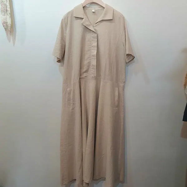 [BUNJANG] High Quality Natural Linen Long Dress / 이번주할인*고퀄 내추럴 지퍼 린넨 롱 원피스 made in korea