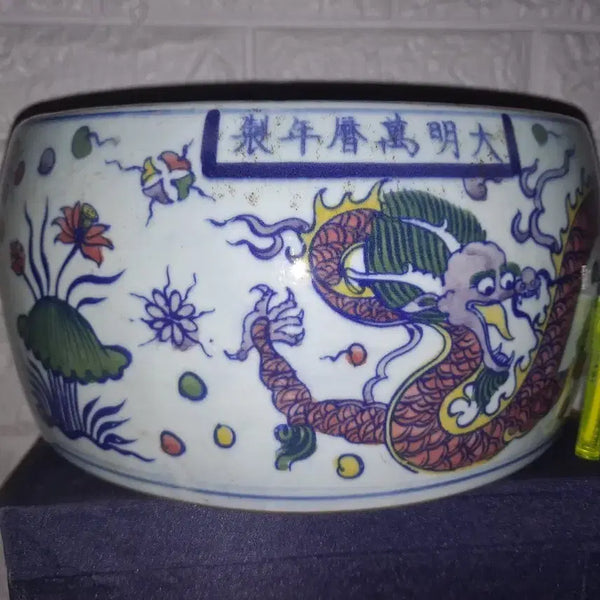 [BUNJANG] Ming Dynasty Wanli Period Celadon Porcelain Double Dragon Inkstone / 대명만력년제 쌍용문 벼루 2번