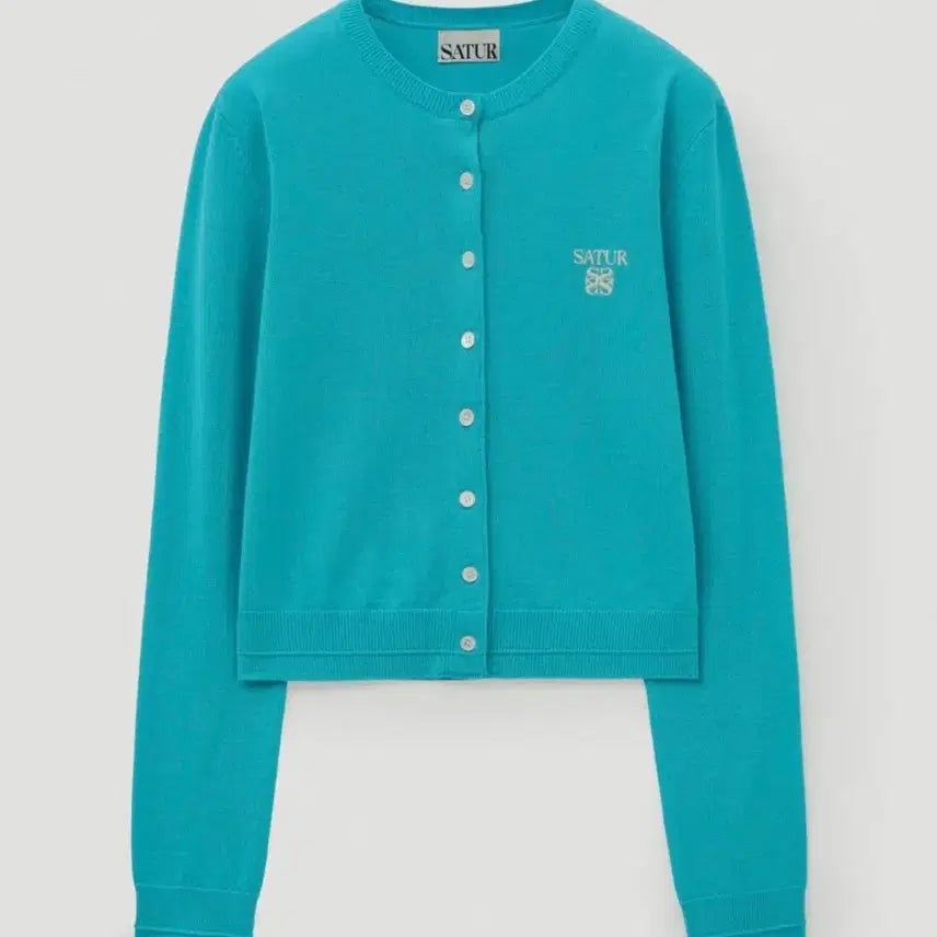 [BUNJANG] Sette Lauren Basic Crewneck Fine Cardigan Blue / (M) 세터 로렌 베이직 크루넥 파인 가디건 블루