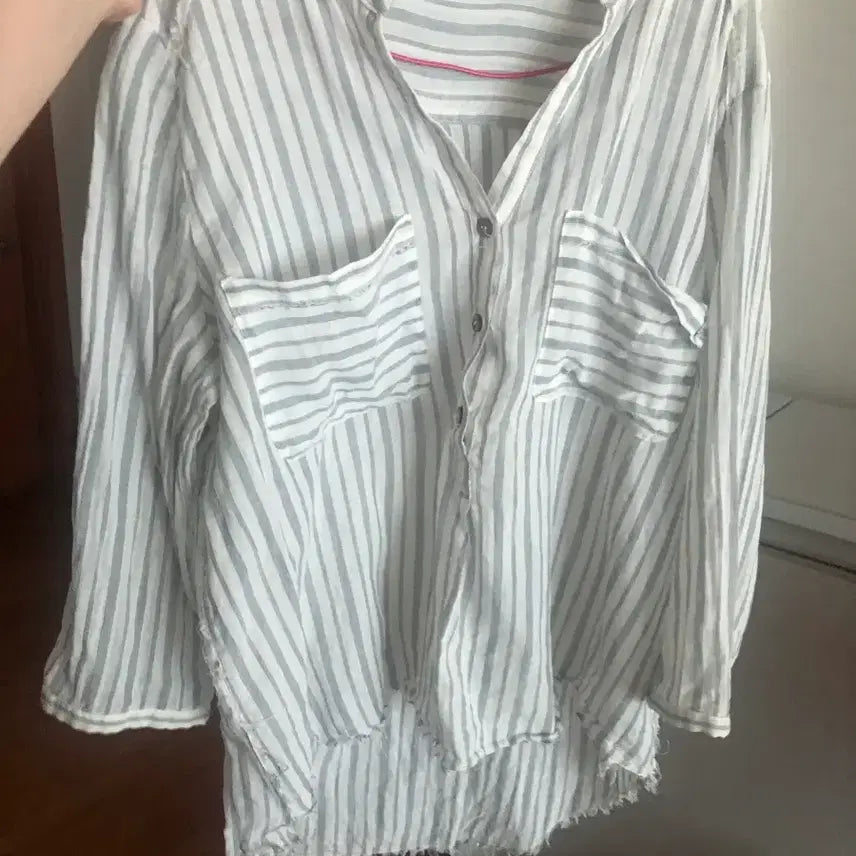 [BUNJANG] ZARA BASIC Striped Summer Shirt / ZARA BASIC 스트라이프 여름 셔츠
