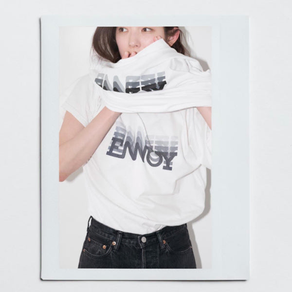 [BUNJANG] ENNOY 23SS Electric Logo Gradation T-Shirt White XXL / ENNOY 엔노이 23ss 일렉트릭 로고 그라데이션 화이트 XXL