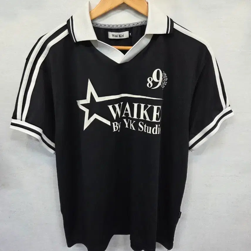 [BUNJANG] YK Star Logo Rugby Jersey Short Sleeve L Oversized Size 1 / 와이케이 스타로고 럭비 져지 반팔 대럐 L 오버핏 1사이즈