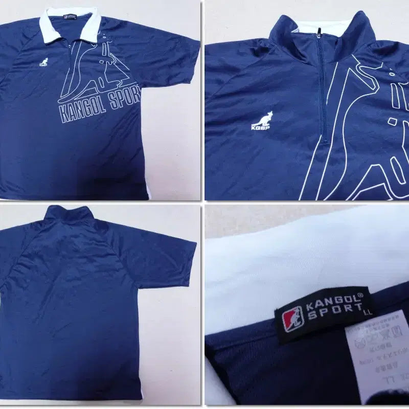 [BUNJANG] Kangol Zip-up Short-Sleeve T-shirt Japanese Edition / 캉골/반팔티 집업 빅캐릭터 일본판/반팔카라티/7155