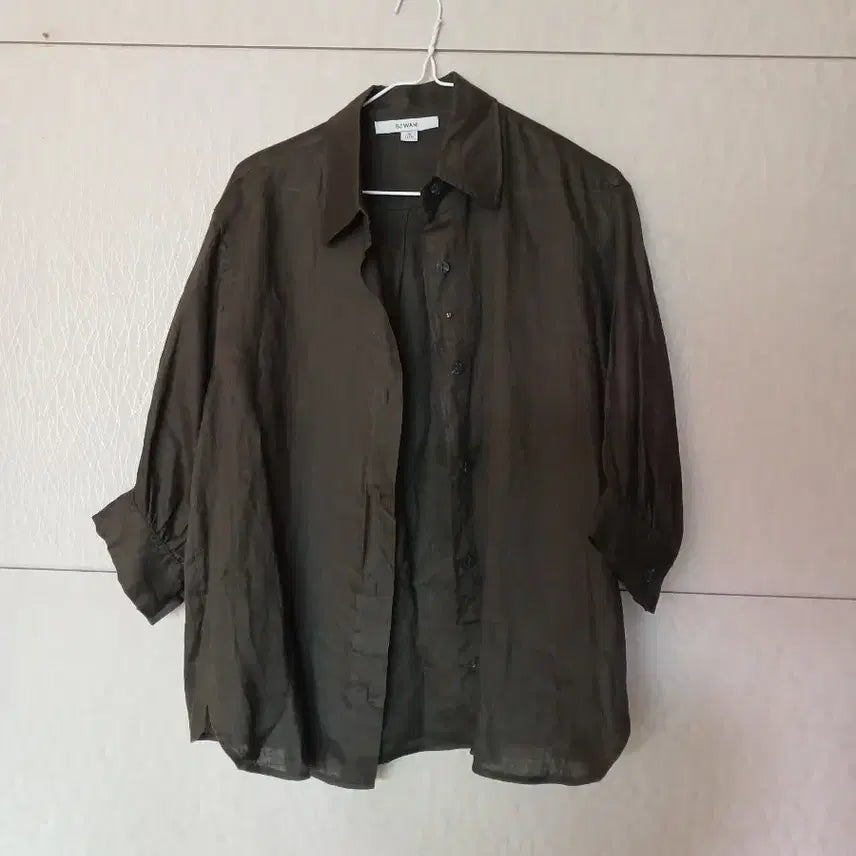 [BUNJANG] Khaki Linen Blend Shirt / 진카키색상마셔츠