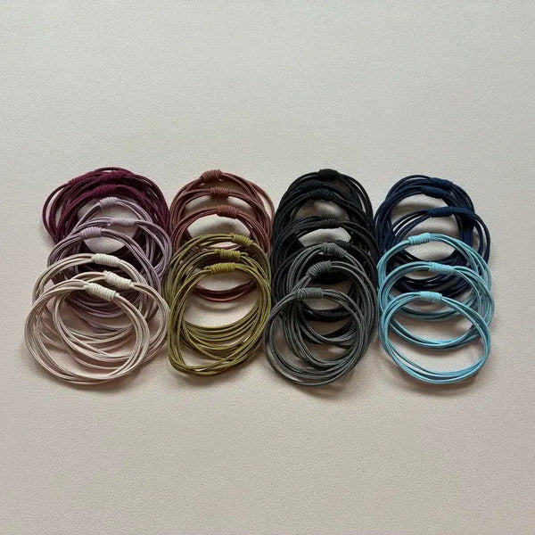 [BUNJANG] Four-Line Hair Ties (30-Piece Set) / 네줄 머리끈 30개