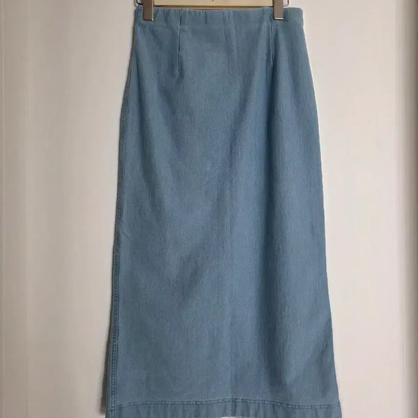 [BUNJANG] GU Denim Long Skirt Light Wash / GU 데님 롱 스커트 연청