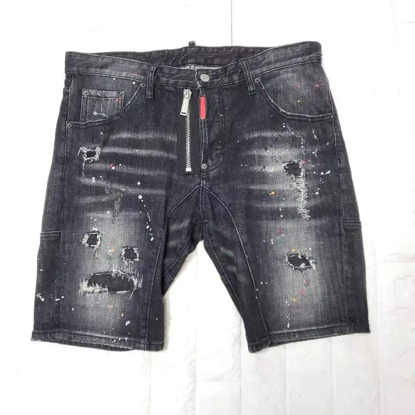 [BUNJANG] Dsquared2 Black Denim Shorts Size 34 / 디스퀘어드2 블랙 데님 반바지 34사이즈