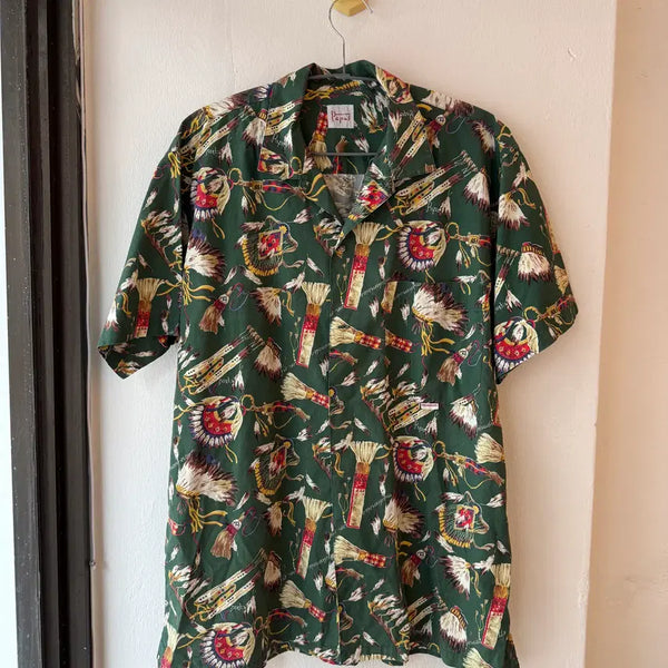 [BUNJANG] Papas Hawaiian Shirt Green Pattern M / [M] PAPAS 파파스 JAPAN 하와이안 셔츠 그린