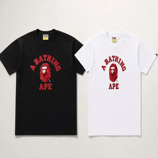 [BUNJANG] Bape Red Camo College T-Shirt White/Black (Sealed) / 세일특가)베이프 레드 카모 컬리지 반팔티 화이트/블랙 미개봉 새상품