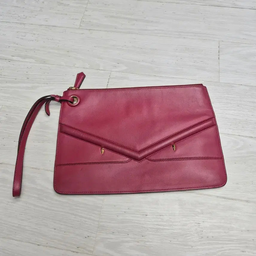 [BUNJANG] Fendi Roma Stud Clutch Bag Burgundy Leather / (정품)펜디 로마 클러치백//펜디가방