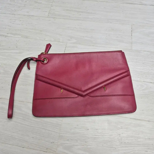 [BUNJANG] Fendi Roma Stud Clutch Bag Burgundy Leather / (정품)펜디 로마 클러치백//펜디가방