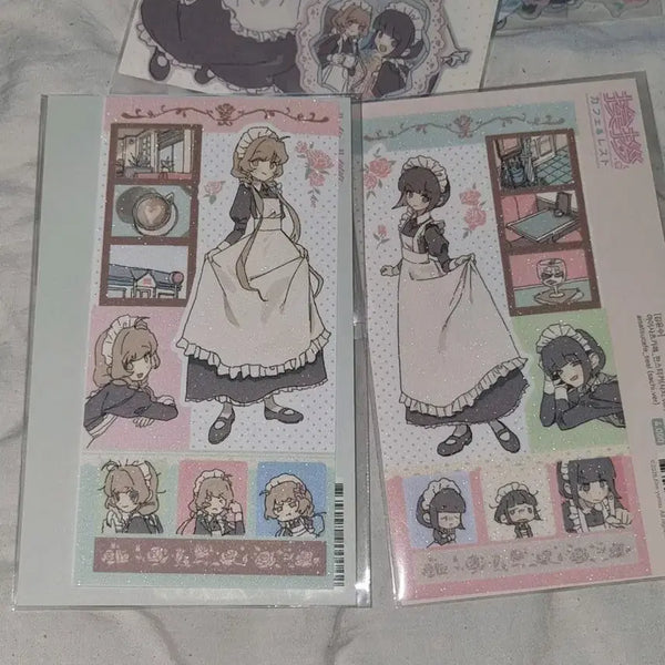 [BUNJANG] Kim Yunsu Aisatsu Cafe Pearl Sticker Set / 김윤수 아이 사츠 카페 펄 판 스티커 양도 다꾸 메이드 통판