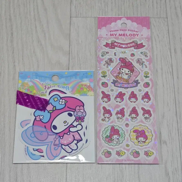 [BUNJANG] My Melody Sticker Bundle (Everland Hologram & Tenbyten Pondeco) / [무배+덤] 에버랜드 마이멜로디 스티커 + 텐바이텐 마이멜로디 스티커