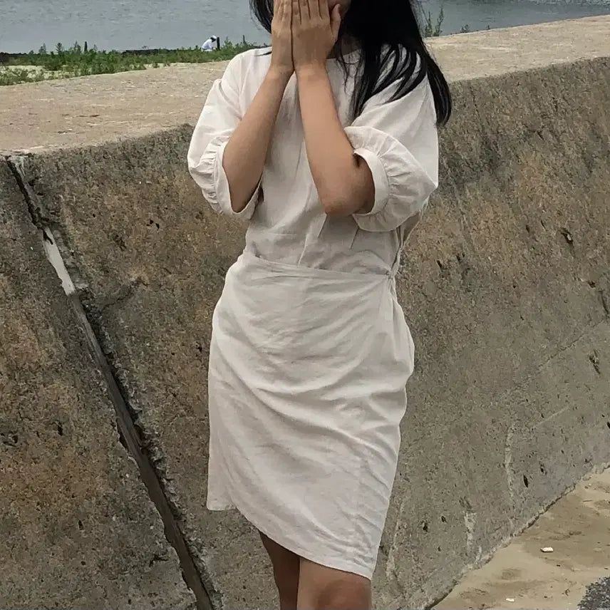 [BUNJANG] Linen Wrap Dress Skirt / 린넨 랩 스커트 원피스