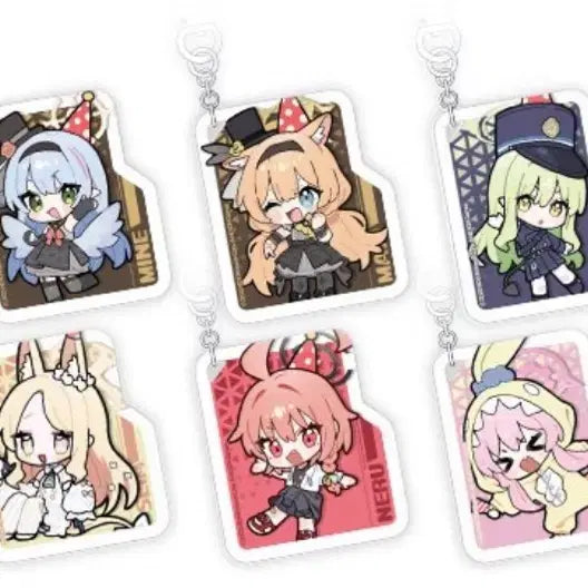 [BUNJANG] Blue Archive 4th Anniversary Mini Acrylic Keyring Set (10 Types) / 블루아카이브 4주년 버전 미니 아크릴 키링 10종 세트