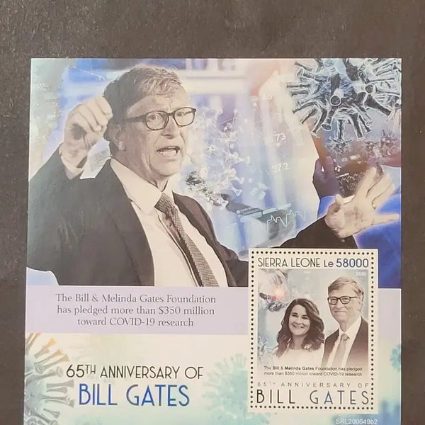 [BUNJANG] United States Bill Gates 65th Birthday Commemorative Stamp / 2020년 미국 마이크로소프트 창시자 빌게이츠65회탄신기념 우표65th