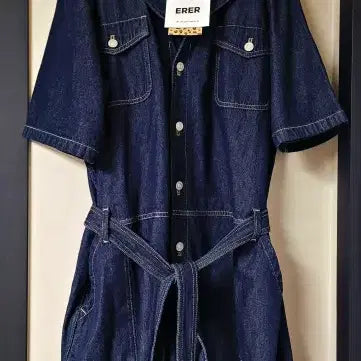 [BUNJANG] erer Denim Overalls Jumpsuit / erer 에르에르 진청데님 오버롤 점프수트 미사용품 폴1338