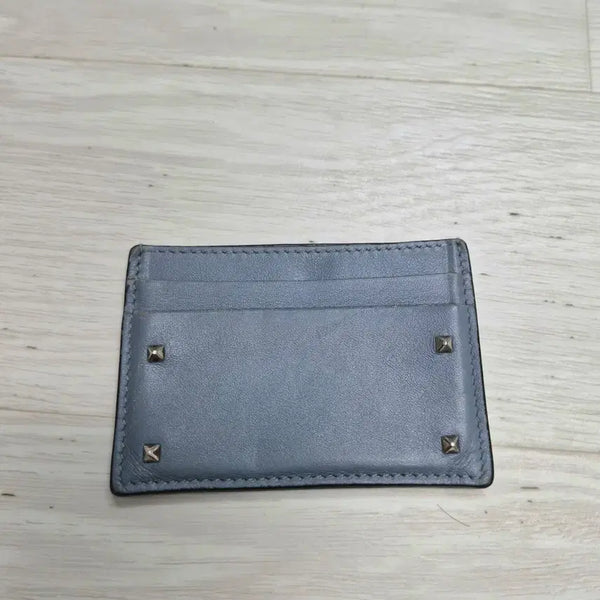 [BUNJANG] Valentino Rockstud Leather Card Holder Sky Blue / (정품)발렌티노 락스터드 카드지갑//발렌티노지갑