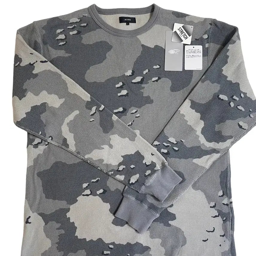[BUNJANG] BEAMS White Chocochip Camo Long Thermal Sleeve L / [L]빔즈 화이트 초코칩 카모 롱 써멀 슬리브