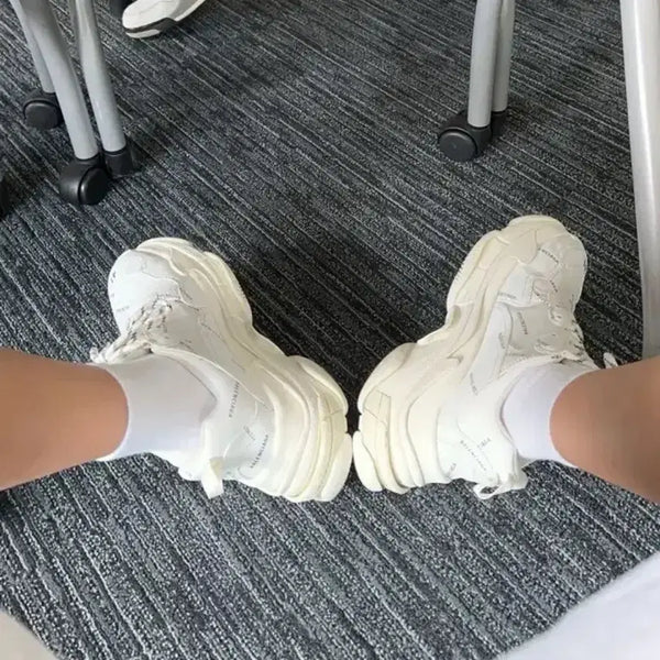 [BUNJANG] Balenciaga Triple S All Over Logo White (Size 41) / 발렌시아가 트리플 S 올오버 로고 화이트 (41)