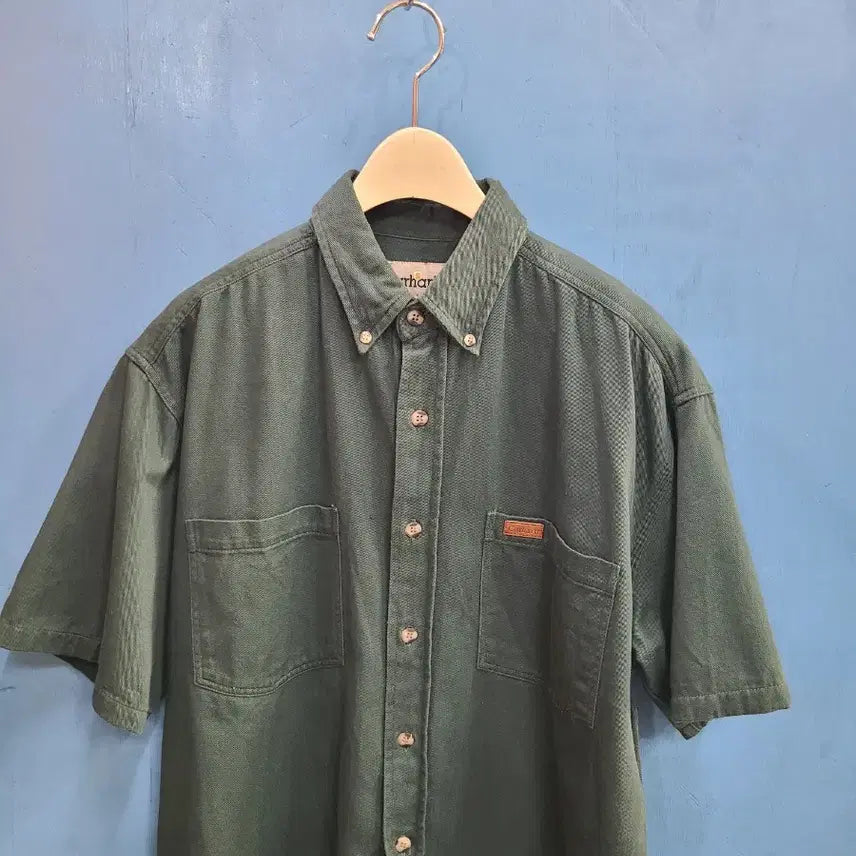 [BUNJANG] Vintage Carhartt Deep Green Short Sleeve Work Shirt / 빈티지 칼하트 그린 반팔 워크반팔셔츠 like아메카지