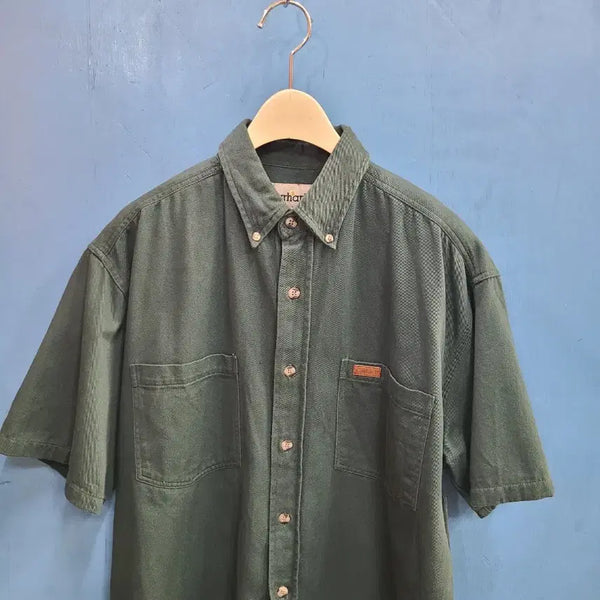 [BUNJANG] Vintage Carhartt Deep Green Short Sleeve Work Shirt / 빈티지 칼하트 그린 반팔 워크반팔셔츠 like아메카지