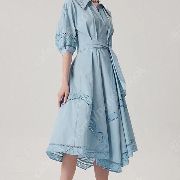 [BUNJANG] TIME Eyelet Lace Block Dress / TIME 타임 아일렛 레이스 블록 드레스