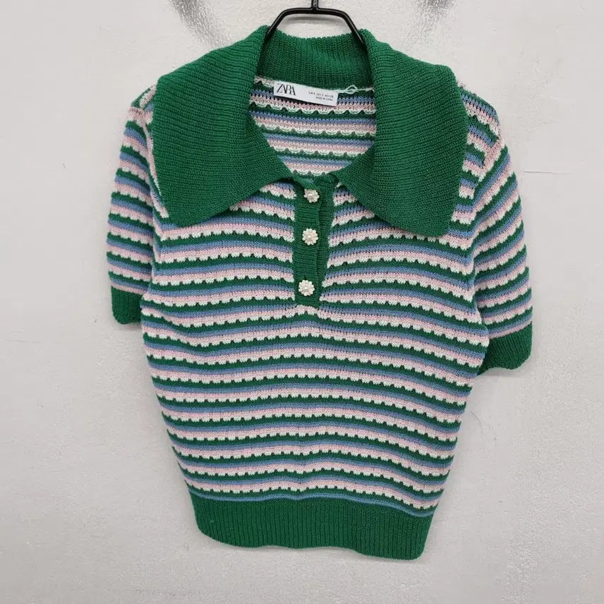[BUNJANG] Zara Women's Short Sleeve Collar Knit (Size 55) / [여성55 size] 자라 반팔 카라 니트