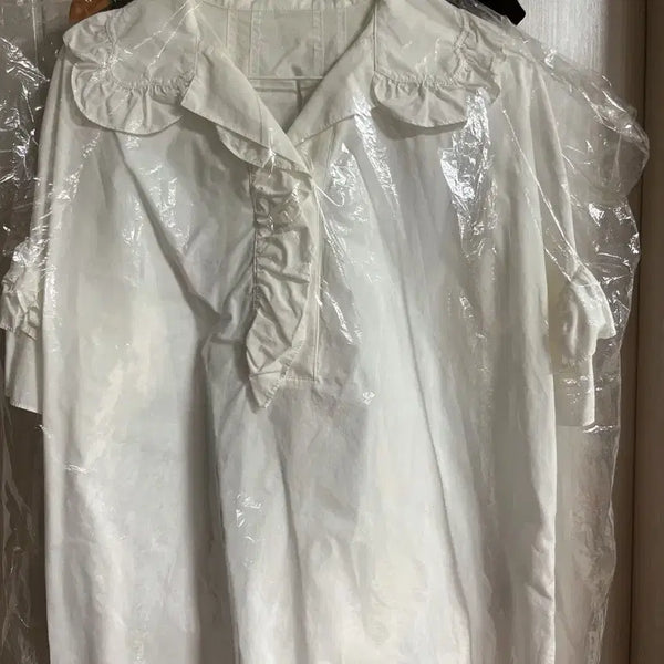 [BUNJANG] Ozza Second Frill Blouse White / 오즈세컨 프릴 블라우스