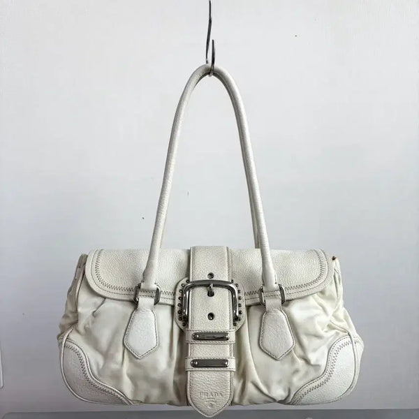 [BUNJANG] Prada Studded Cervo Buckle Shoulder Bag / 프라다 스터드 체르보 버클 숄더백