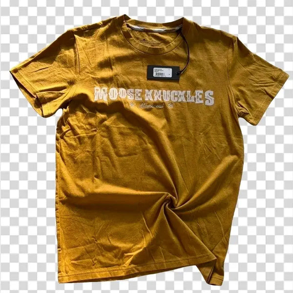 [BUNJANG] Moose Knuckles Western Script T-Shirt (Yellow/Mustard) / 새상품 (정품) 무스너클의 웨스턴 스크립트 반팔티