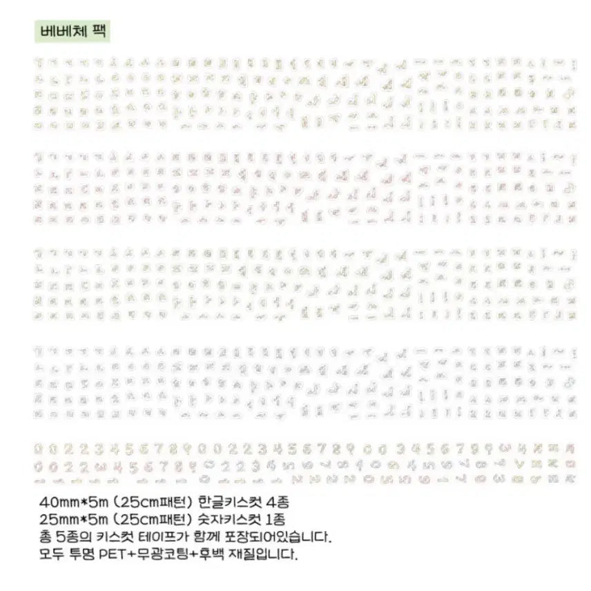 [BUNJANG] Bebeche Kiss Cut Sticker Set 5 Types / 베베 - 베베체 키스컷 5종 세트