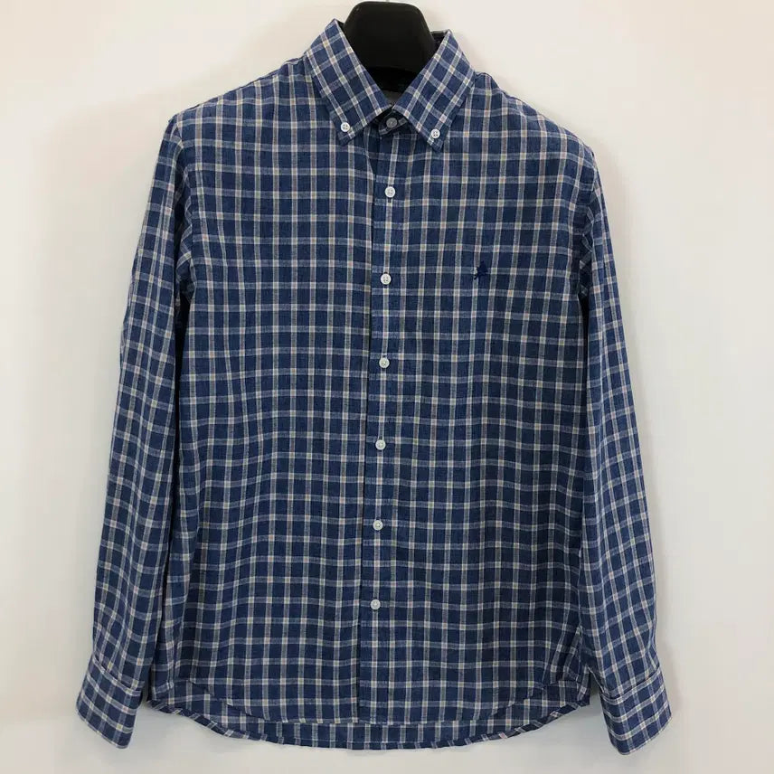 [BUNJANG] Olene Linen Blend Comfort Fit Checkered Shirt 95 / 올젠 린넨혼방 컴포트핏 체크셔츠 95