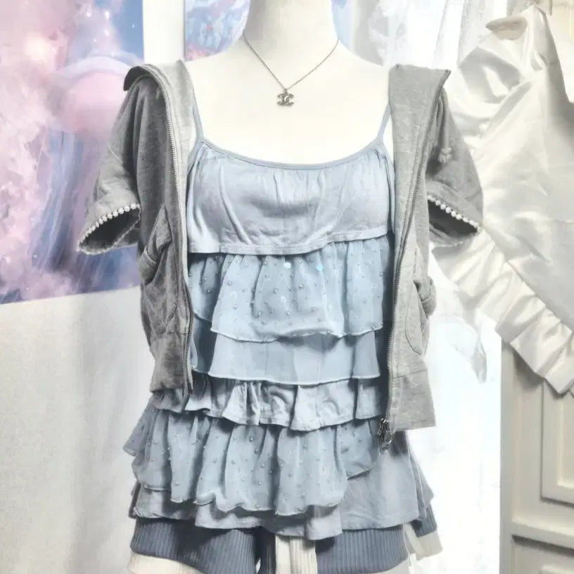 [BUNJANG] INGNI Heisei Soda Hood Zip-up Set Mori Girl Hime Gyaru Summer Coordination / 헤이세이 소다 후드 집업 세트 모리걸 히메갸루 여름코디 얼스뮤직 잉그니