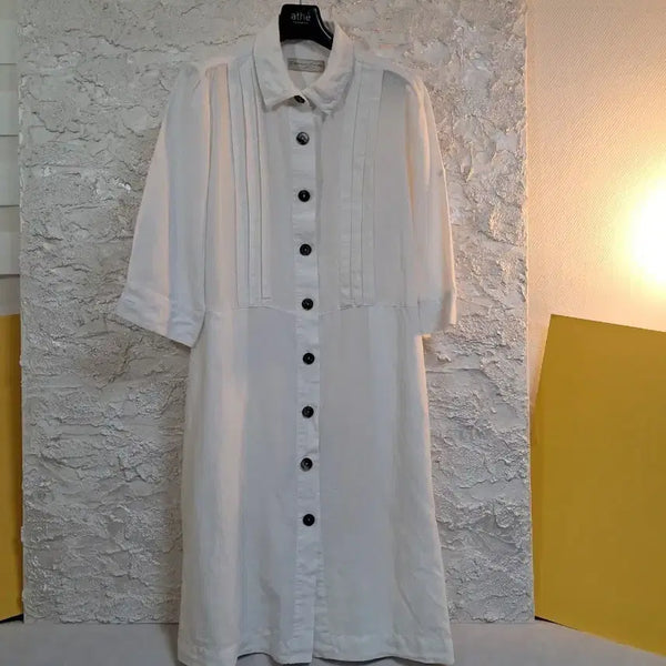 [BUNJANG] Cristina Gavioli 100% Linen White Dress / ITALY 크리스티나 가비올리 린넨100 화이트 원피스