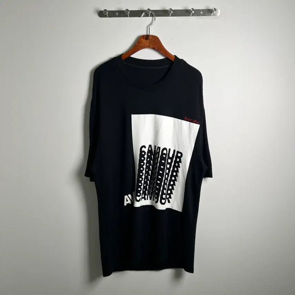 [BUNJANG] System Homme Lettering Oversized Short-Sleeve T-Shirt / system 시스템 옴므 레터링 오버핏 반팔 티셔츠 100