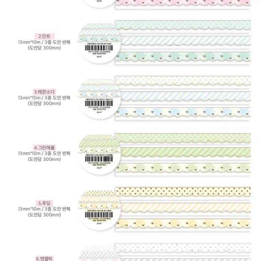[BUNJANG] Weitofetch Sweet Frill Mix, Mini Stitch, Sweet Melody Washi Tape Set / 웨이투페치 - 스윗 프릴 믹스,미니 스티치,스윗 멜로디 13종 마테